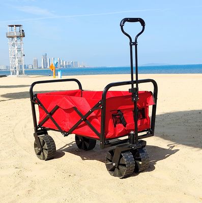 広い車輪産業貯蔵の折りたたみワゴンを溶接する実用的な折り畳み式浜のカート