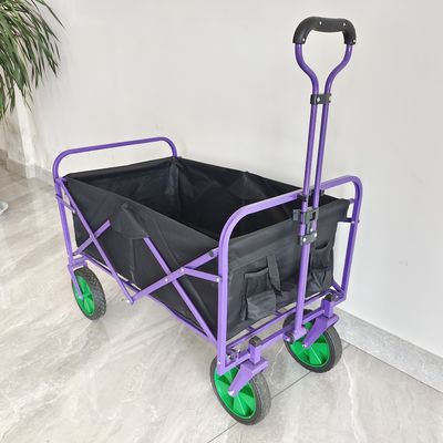 折るワゴン ベビーカーの引き込み式のハンドルの実用的なキャンプのカートの注文の車輪