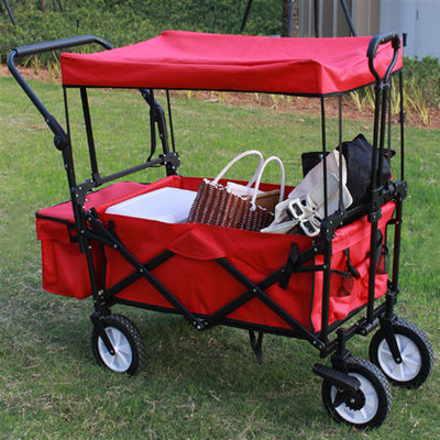80kg普遍的な車輪が付いている頑丈な折りたたみワゴン金属の折りたたみの庭カート