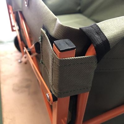 ポリ塩化ビニールの車輪オレンジ折るワゴン携帯用浜のトロリー カート キャンプ ワゴン