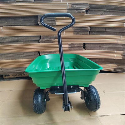 空気タイヤが付いている75L 4車輪の庭のダンプのカートの庭のダンプカーのカート