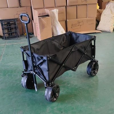 黒い折りたたみワゴン カート頑丈な70kg折るキャンプ ワゴン祝祭のカート