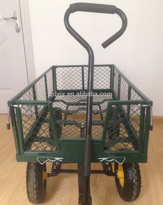 重荷 75L ガーデンメッシュカート 切り取れるメッシュサイドをフラットベッド,ユーティリティ金属ワゴンに変換する