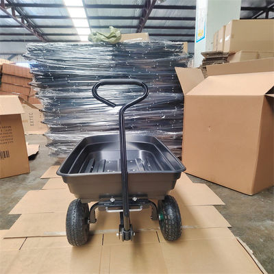 カートの黒の庭カートのダンプカーの庭のトロリー ダンプカーを投げ出す75L庭