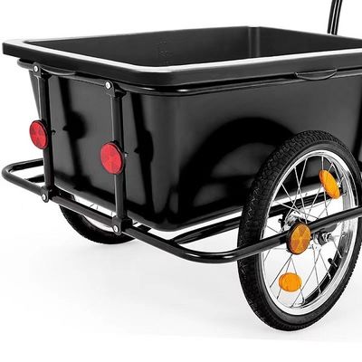 黒い折る手のトロリー耐久の自転車のバイクの貨物荷物のトレーラー