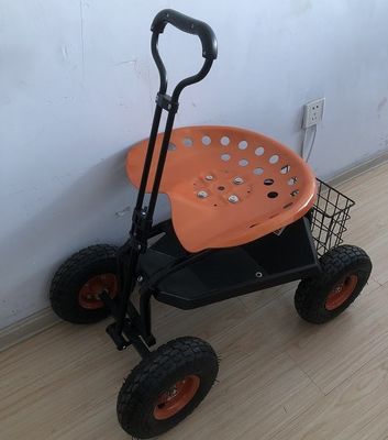 オレンジを植える用具の皿が付いている頑丈な庭の圧延の仕事の座席