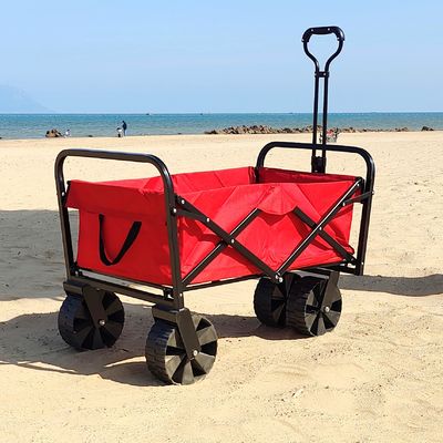 広い車輪産業貯蔵の折りたたみワゴンを溶接する実用的な折り畳み式浜のカート