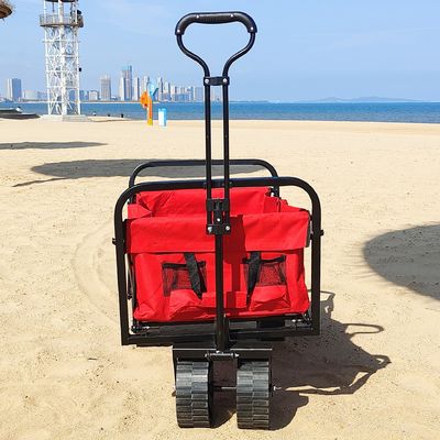 広い車輪産業貯蔵の折りたたみワゴンを溶接する実用的な折り畳み式浜のカート
