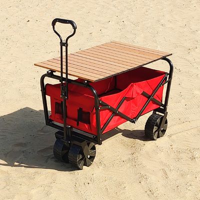 広い車輪産業貯蔵の折りたたみワゴンを溶接する実用的な折り畳み式浜のカート