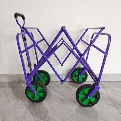 折るワゴン ベビーカーの引き込み式のハンドルの実用的なキャンプのカートの注文の車輪