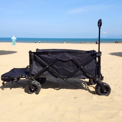 広い車輪の折りたたみワゴンはカスタマイズされた四方折る浜のカートを受け入れる