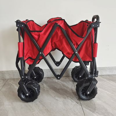 Oタイプの調節可能なハンドルの折りたたみワゴンPuの広い車輪折り畳み式浜のキャンプのカート