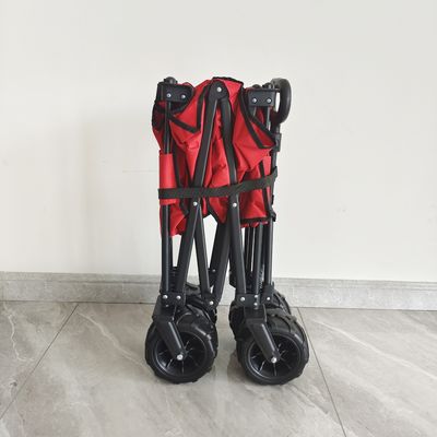 Oタイプの調節可能なハンドルの折りたたみワゴンPuの広い車輪折り畳み式浜のキャンプのカート