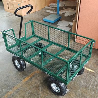 75L庭の網のカートの頑丈な金属の網の庭カート350-4の空気車輪