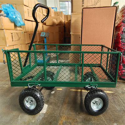 75L庭の網のカートの頑丈な金属の網の庭カート350-4の空気車輪