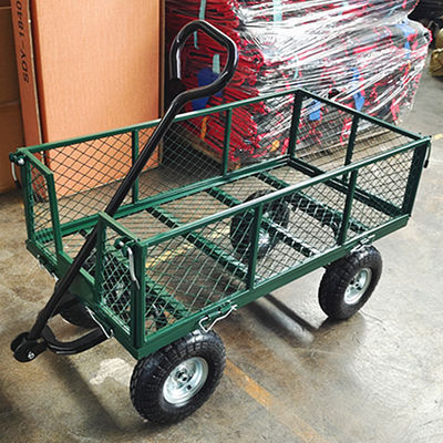 75L庭の網のカートの頑丈な金属の網の庭カート350-4の空気車輪