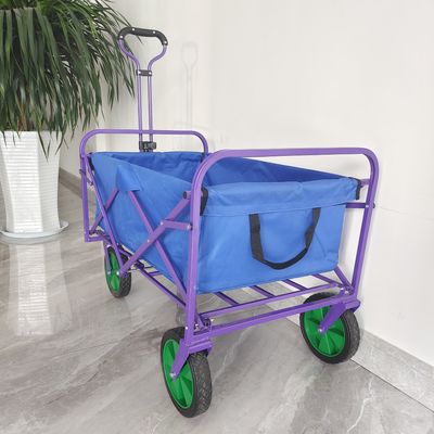 二重層の布のキャンプのカート8インチ ポリ塩化ビニールの車輪携帯用手のトロリー折りたたみワゴン