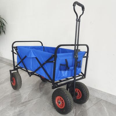 ステンレス鋼 フレーム折りたたみ折るワゴン空気タイヤは携帯用庭カートを動かす
