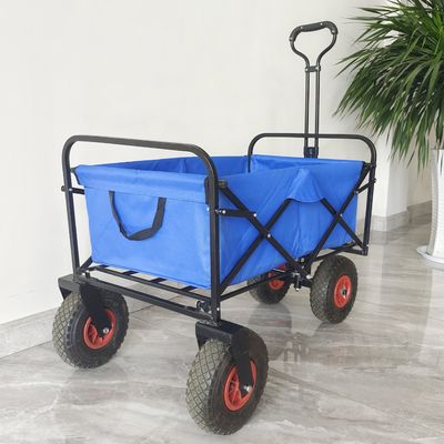 ステンレス鋼 フレーム折りたたみ折るワゴン空気タイヤは携帯用庭カートを動かす